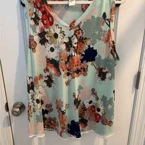 Sew In Love Floral Tank Top - Multicolor